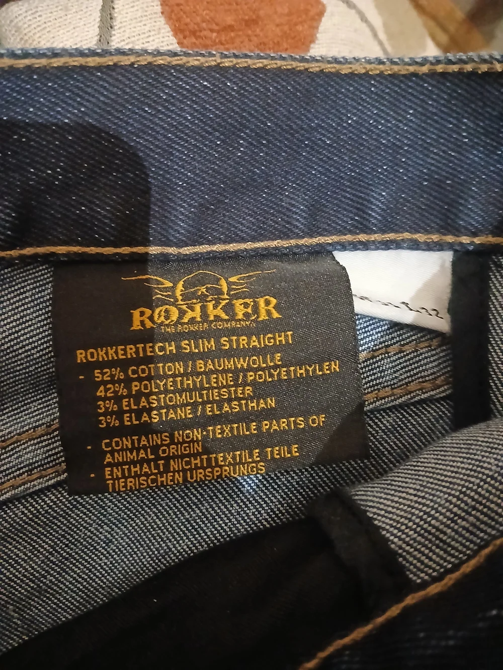 Rokkertech Men's Blue Denim Motorcycle Jeans 31/33 Straight Abrasion Resistance